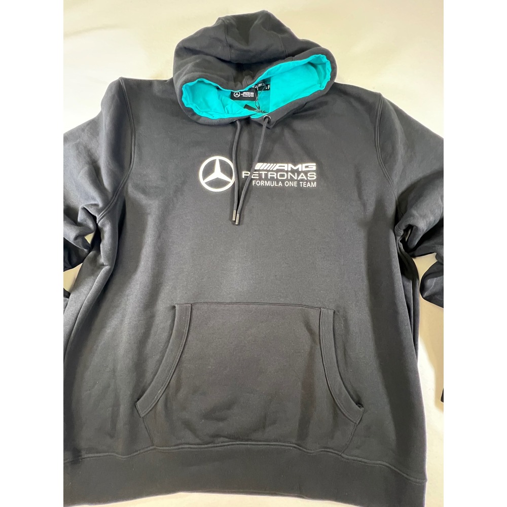 Mercedes-AMG Petronas F1 Team Logo Hoodie Black Teal XXL New